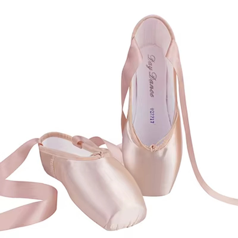 Girls Ballerina Ballet Pointe Shoes Pink Women Satin Professional Ballet Shoes for Dancing