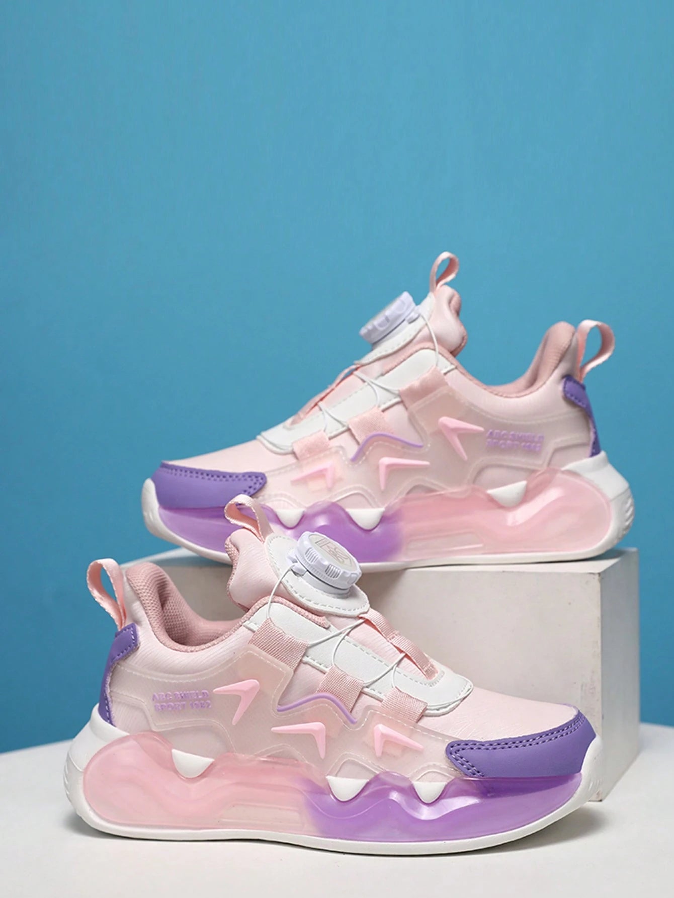 Children'S Spring/Autumn Rotary Buckle Easy On/Off Running Shoes, Leather Upper with Molded Decor, Fashion Versatile Non-Slip Durable Outsole, Suitable for Outdoor Running, Sports, Travel, Back to School